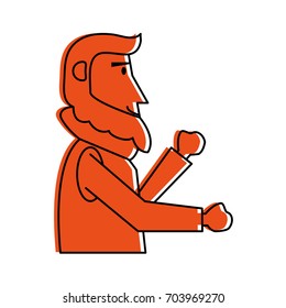 happy bearded man  sideview icon image 