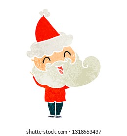 happy bearded man wearing santa hat