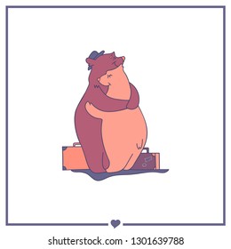 Happy bears in love