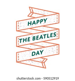 Happy The Beatles day emblem isolated vector illustration on white background. 16 january world musical holiday event label, greeting card decoration graphic element