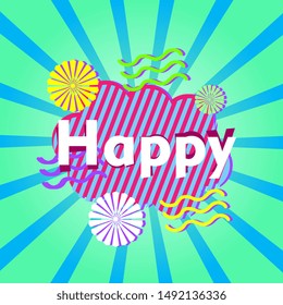 happy, beautiful greeting card background or banner with retro theme. design illustration