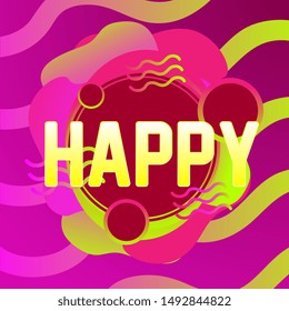 happy, beautiful greeting card background or banner with violet theme. vector design illustration