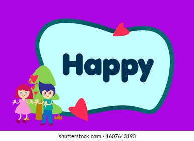 happy, beautiful greeting card background or template banner with love theme. vector design illustration