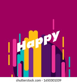 happy, beautiful greeting card background or template banner with colour for sport theme. vector design illustration