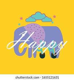 happy, beautiful greeting card background or template banner with animal theme. vector design illustration