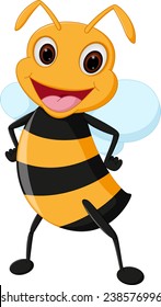 Happy bee cartoon 