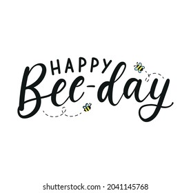 Feliz Día de Abejas, divertida tarjeta de saludo con abejas. Plantilla de diseño de cumpleaños feliz para tarjeta de saludo, banner, invitación, fiesta, etc. Ilustración vectorial de estilo plano