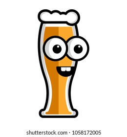 Happy beer cartoon character