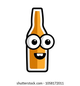 Happy beer cartoon character