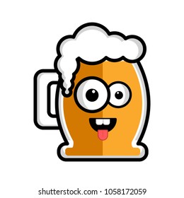 Happy beer cartoon character