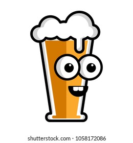 Happy beer cartoon character
