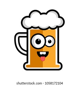 Happy beer cartoon character