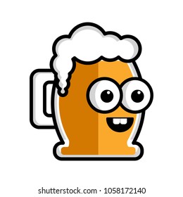 Happy beer cartoon character