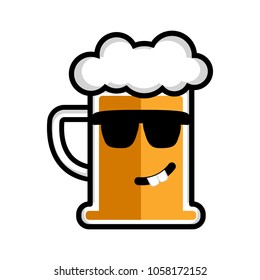 Happy beer cartoon character