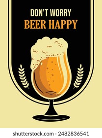 Happy beer day, National Beer Day, vector illustration, flyer, banner, social media post, poster, typography, icons, October 27th, Get Together, fun Life, friends, beers, benefits of drinking beer