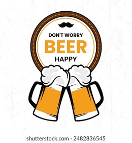 Happy beer day, National Beer Day, vector illustration, flyer, banner, social media post, poster, typography, icons, October 27th, Get Together, fun Life, friends, beers, benefits of drinking beer