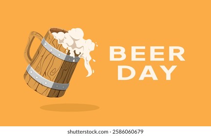 Happy beer day, National Beer Day, vector illustration, flyer, banner, social media post, poster, typography, icons.