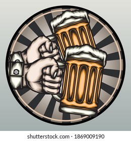 Happy beer day. Premium vector