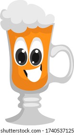 Happy beer , illustration, vector on white background