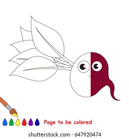 Happy Beet, the coloring book to educate preschool kids with easy gaming level, the kid educational game to color the colorless half by sample.