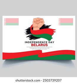 Happy Belarus Independence Day Banner vector.