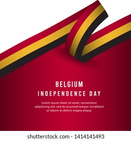 Happy Belgium Independence Day Celebration Poster Vector Template Design Illustration