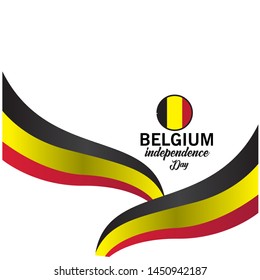 Happy Belgium Independence Day Celebration Poster Vector Template Design Illustration