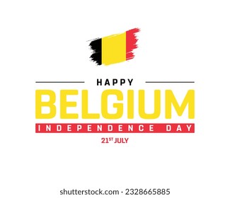 Happy Belgium Independence Day, Belgium Independence Day, Belgium, Flag of Belgium, Brush Flag, 21st July, 21 July, National Day, Independence day, Wallpaper, Vector, Typographic Design, Typography