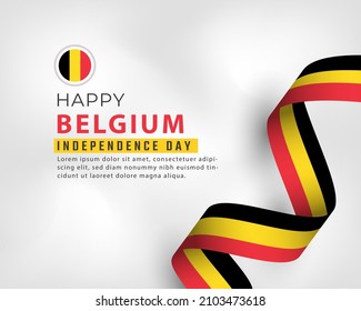 Happy Belgium Independence Day July 21th Celebration Vector Design Illustration. Template for Poster, Banner, Advertising, Greeting Card or Print Design Element
