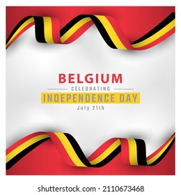 Happy Belgium Independence Day July 21th Celebration Vector Design Illustration. Template for Poster, Banner, Advertising, Greeting Card or Print Design Element