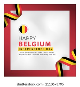 Happy Belgium Independence Day July 21th Celebration Vector Design Illustration. Template for Poster, Banner, Advertising, Greeting Card or Print Design Element