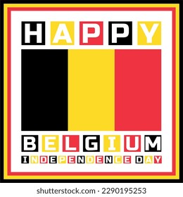 Happy Belgium independence day Vector Template Design Illustration