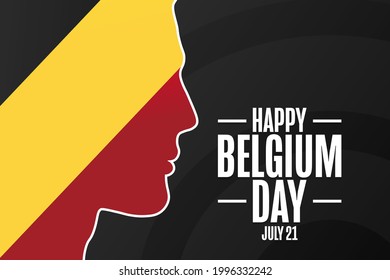 Happy Belgium National Day. July 21. Holiday concept. Template for background, banner, card, poster with text inscription. Vector EPS10 illustration