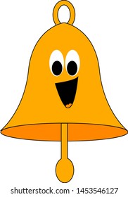 Happy bell smiling, illustration, vector on white background.