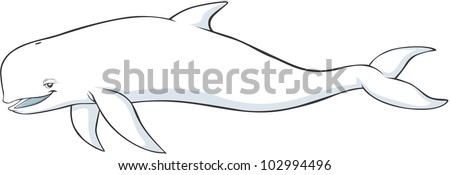 Happy Beluga Whale Cartoon Stock Vector (Royalty Free) 102994496