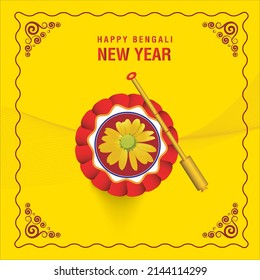 Happy Bengali New Year Bangla Bengali Traditional Design. Pahela Boishakh. Colorful background. vector design