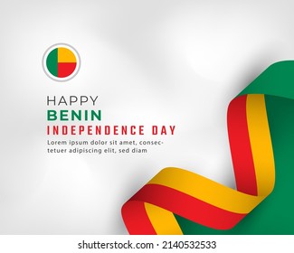 Happy Benin Independence Day August 1st Celebration Vector Design Illustration. Template for Poster, Banner, Advertising, Greeting Card or Print Design Element