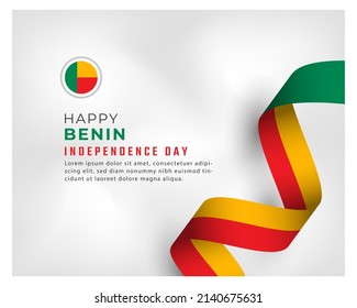Happy Benin Independence Day August 1st Celebration Vector Design Illustration. Template for Poster, Banner, Advertising, Greeting Card or Print Design Element