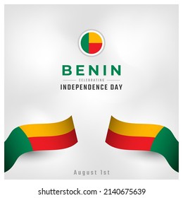 Happy Benin Independence Day August 1st Celebration Vector Design Illustration. Template for Poster, Banner, Advertising, Greeting Card or Print Design Element
