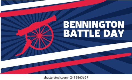 Happy Bennington Battle Day with the silhouette of a war cannon