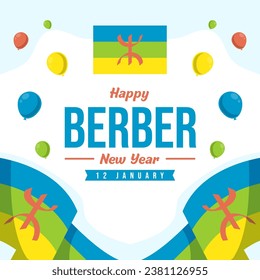 Happy Berber New Year. The Day of Algeria illustration vector background. Vector eps 10
