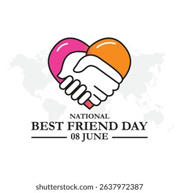 Happy Best Friend Day Vector Illustration. National Best friend Day Holiday, celebration, card, poster, logo, lettering, words vector illustration.