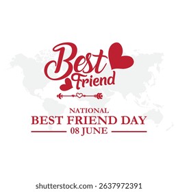 Happy Best Friend Day Vector Illustration. National Best friend Day Holiday, celebration, card, poster, logo, lettering, words vector illustration.