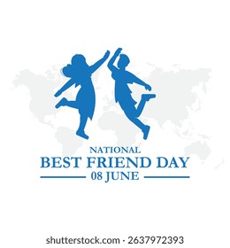 Happy Best Friend Day Vector Illustration. National Best friend Day Holiday, celebration, card, poster, logo, lettering, words vector illustration.