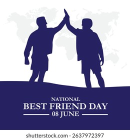 Happy Best Friend Day Vector Illustration. National Best friend Day Holiday, celebration, card, poster, logo, lettering, words vector illustration.