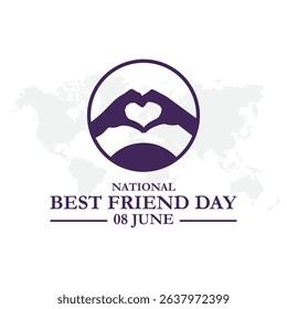 Happy Best Friend Day Vector Illustration. National Best friend Day Holiday, celebration, card, poster, logo, lettering, words vector illustration.