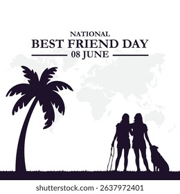 Happy Best Friend Day Vector Illustration. National Best friend Day Holiday, celebration, card, poster, logo, lettering, words vector illustration.