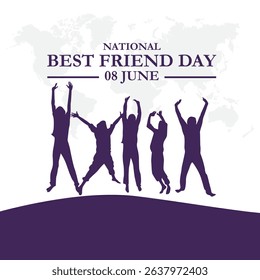 Happy Best Friend Day Vector Illustration. National Best friend Day Holiday, celebration, card, poster, logo, lettering, words vector illustration.