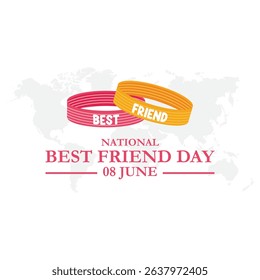 Happy Best Friend Day Vector Illustration. National Best friend Day Holiday, celebration, card, poster, logo, lettering, words vector illustration.