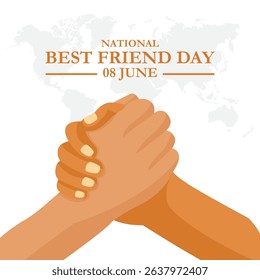 Happy Best Friend Day Vector Illustration. National Best friend Day Holiday, celebration, card, poster, logo, lettering, words vector illustration.